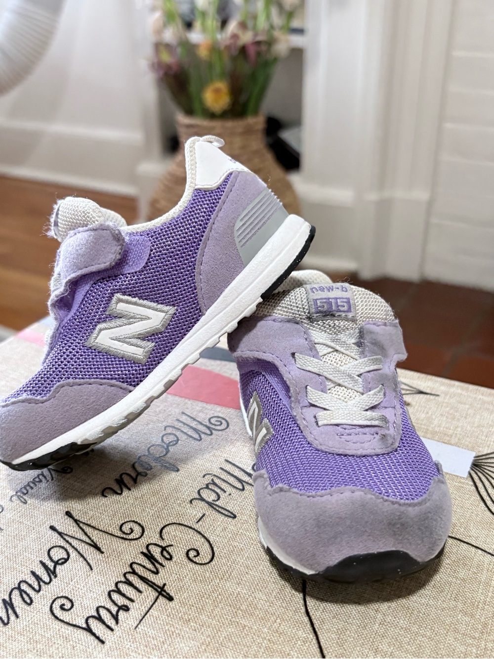 New Balance Kids' Lavender and White 515 Sneakers